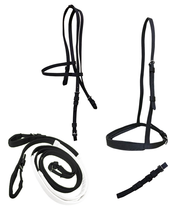 Picture of Jacks 4348-BK Ultra Bridle Set with Buckle Reins - Black