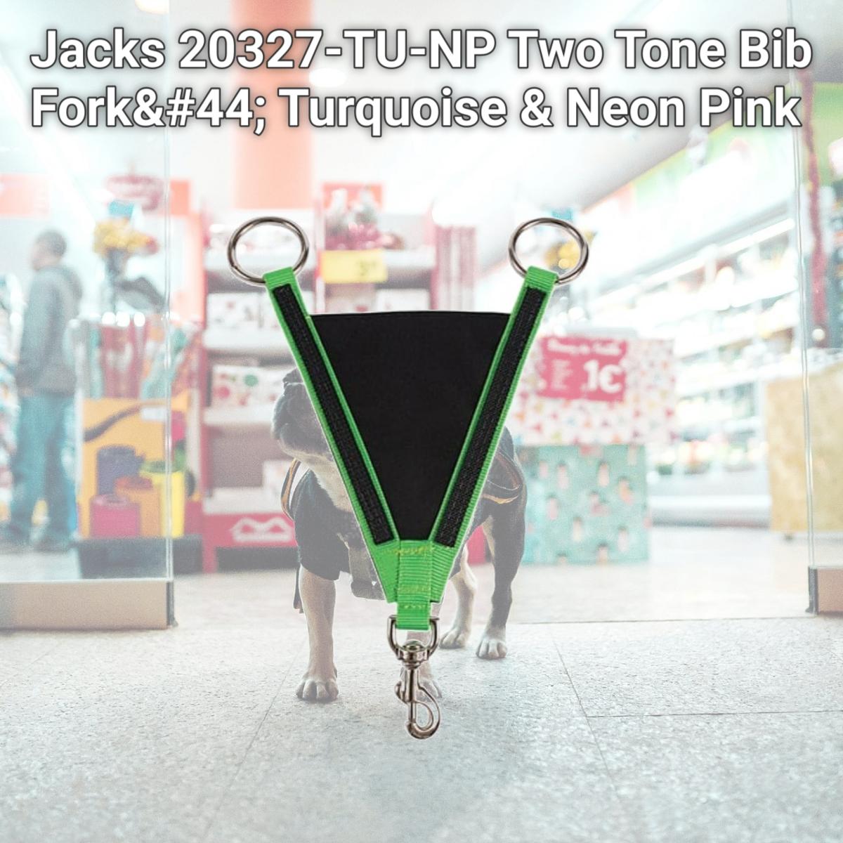 Picture of Jacks 20327-TU-NP Two Tone Bib Fork&#44; Turquoise & Neon Pink