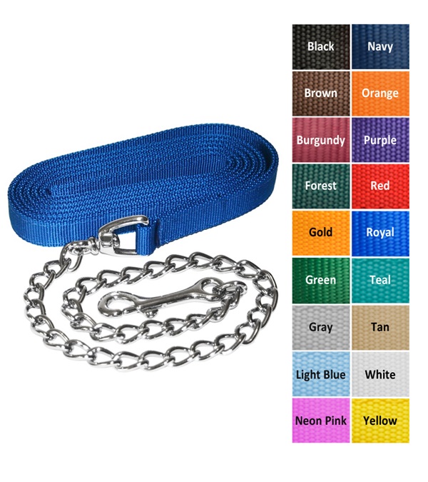 Lead Shank with 24 in. Chrome Plated Chain, Royal Blue