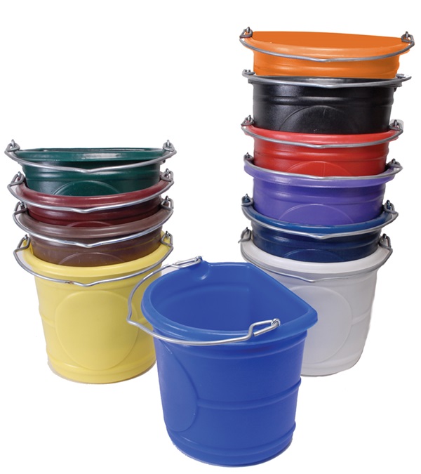 Picture of Horsemens Pride 1161-YE Flat Back Water Bucket, Yellow - 20 qt.