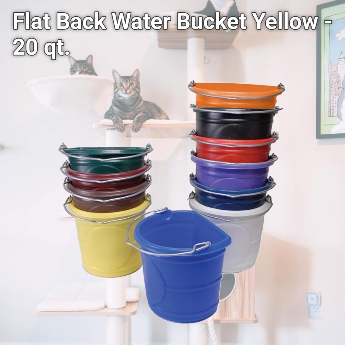 Picture of Horsemens Pride 1161-YE Flat Back Water Bucket, Yellow - 20 qt.