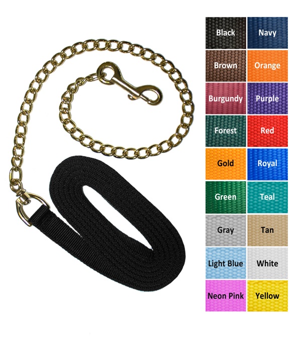 398-GD Lead Shank with 30 in. Solid Brass Chain, Gold