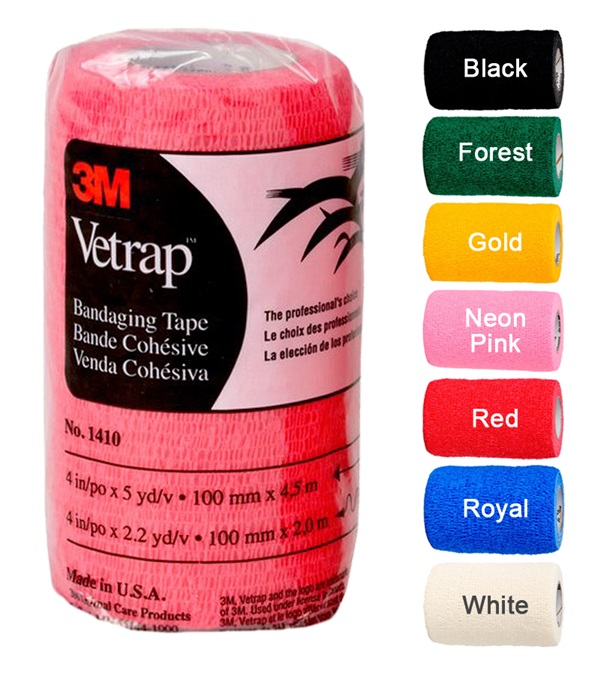 Picture of 3M 1410-RE Vetrap Bandaging Tape&#44; Red - 4 in. x 5 Yards - Case of 100