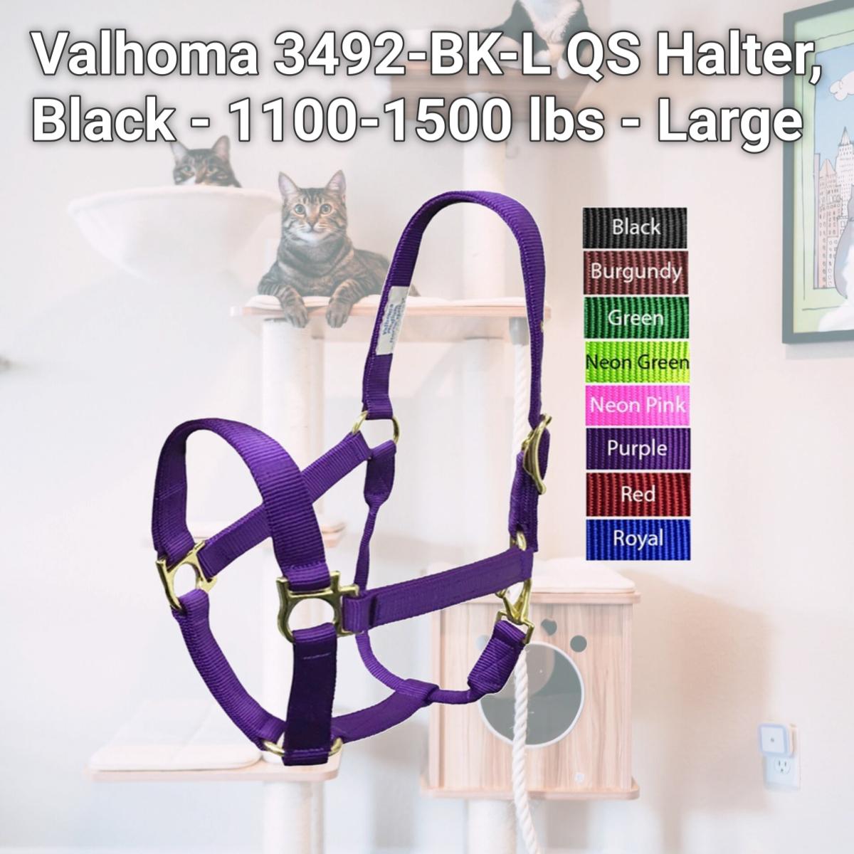 Picture of Valhoma 3492-BK-L QS Halter, Black - 1100-1500 lbs - Large
