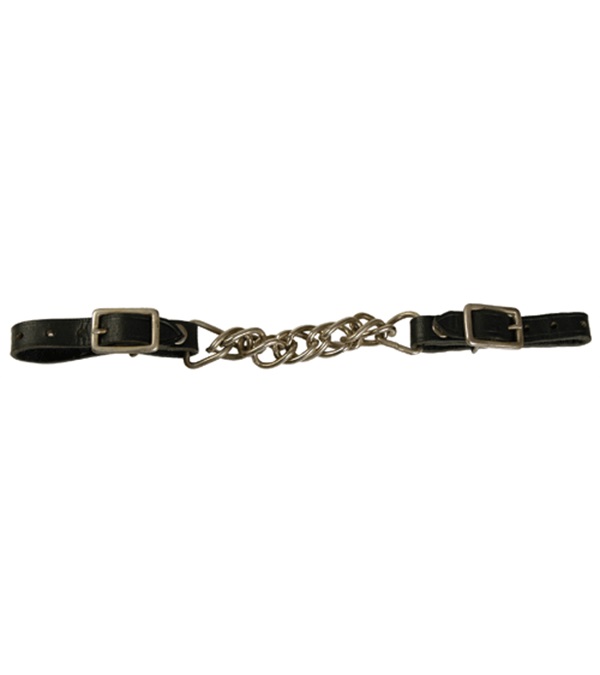 693BK Leather Curb Strap Black