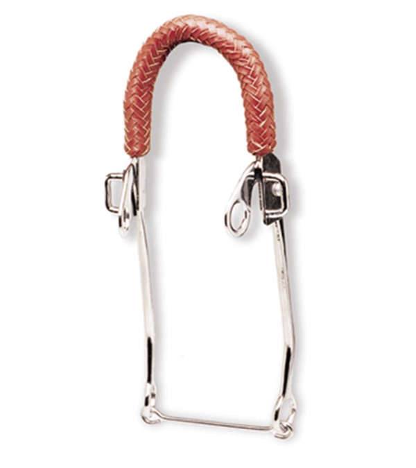 Picture of Jacks 10449 Chrome Plated Braided Leather Hackamore Bit