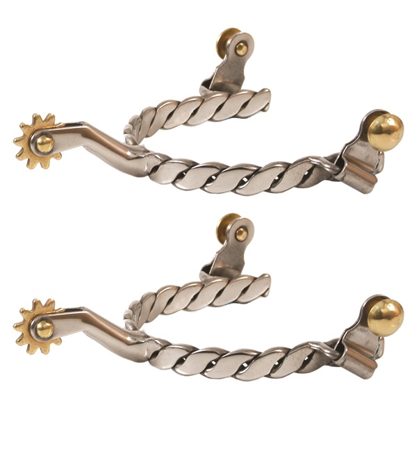 Picture of Jacks 10461-MEN Twisted Band Stainless Steel Spurs - Mens
