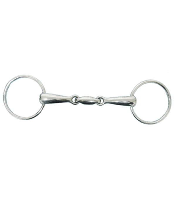 20110-5-1-2 Stainless Steel Horizontal Elliptical Link Loose Ring Snaffle Bit - 5.50 in.