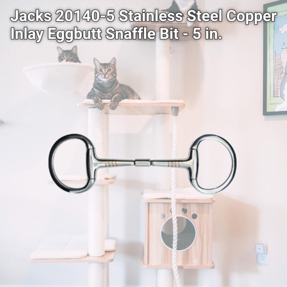 Picture of Jacks 20140-5 Stainless Steel Copper Inlay Eggbutt Snaffle Bit - 5 in.