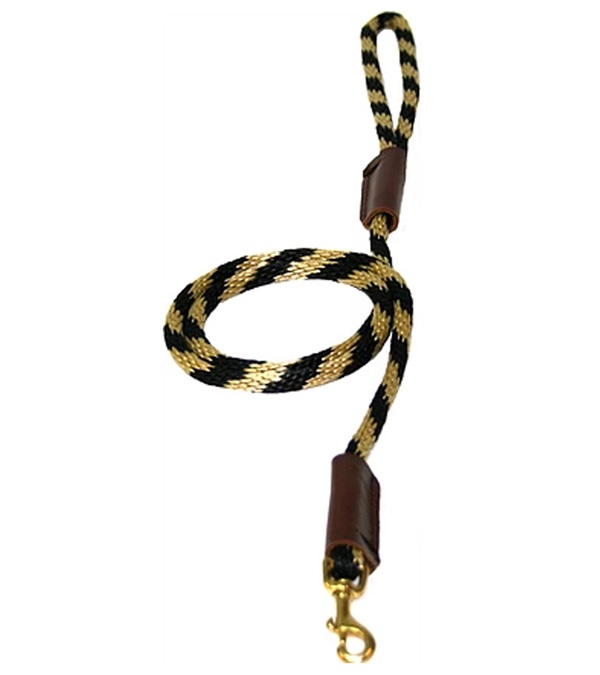 Picture of Lone Wolf 3650-BK Lone Wolf Solid Round 0.38 in. Braided Rope Lead with Snap&#44; Black