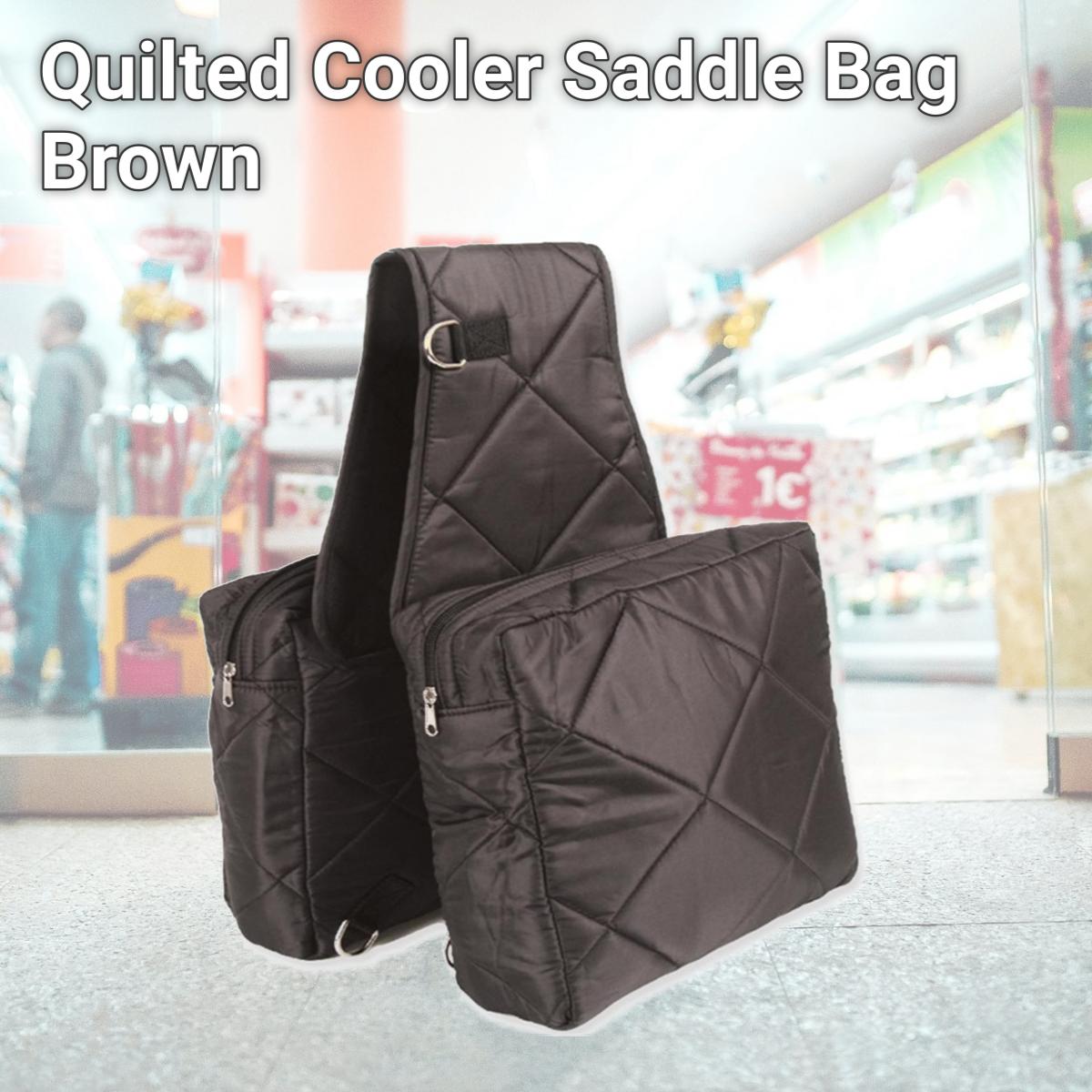 Picture of Jacks Imports 33-BR Quilted Cooler Saddle Bag, Brown