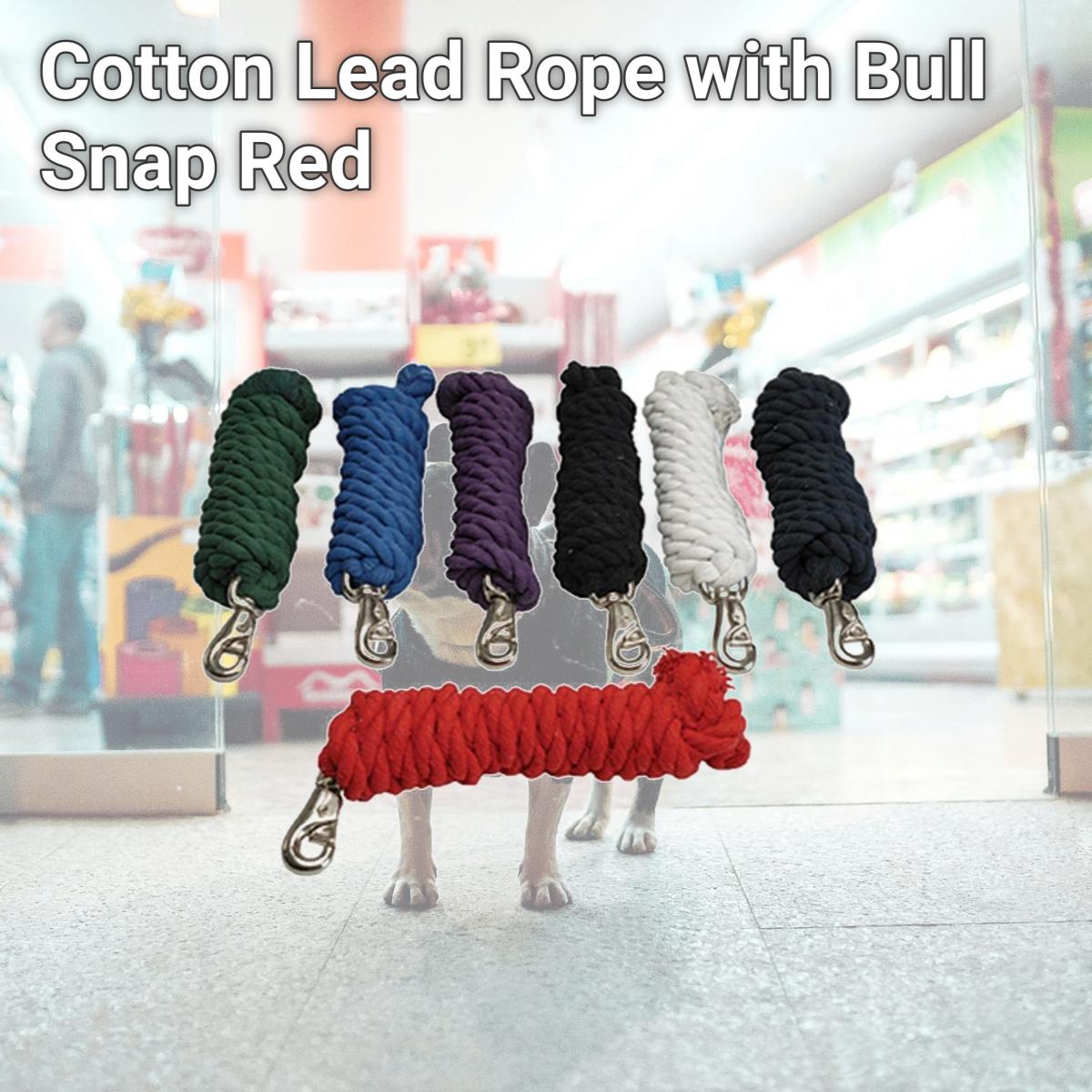 Picture of Jacks Imports 1289-RE Cotton Lead Rope with Bull Snap, Red