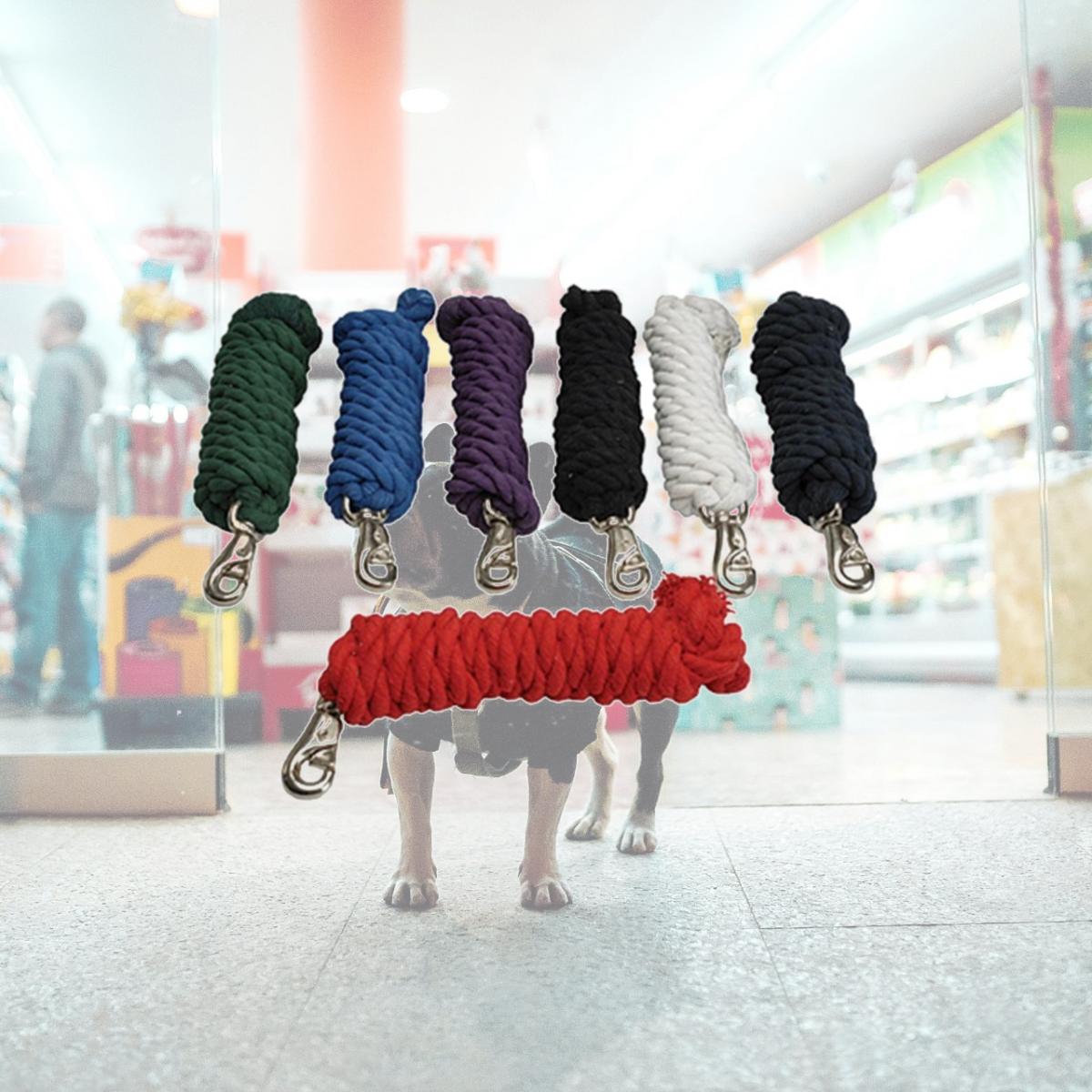 Picture of Jacks Imports 1289-RE Cotton Lead Rope with Bull Snap, Red