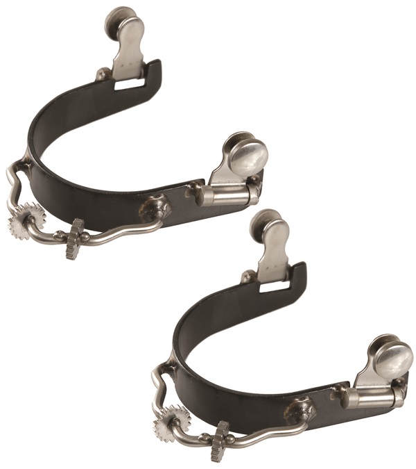 1251 Black Steel Bumper Spurs with Rowel