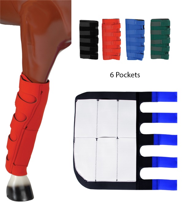 Picture of Jacks 1285-RE Neoprene Ice Boots 6 Pockets, Red