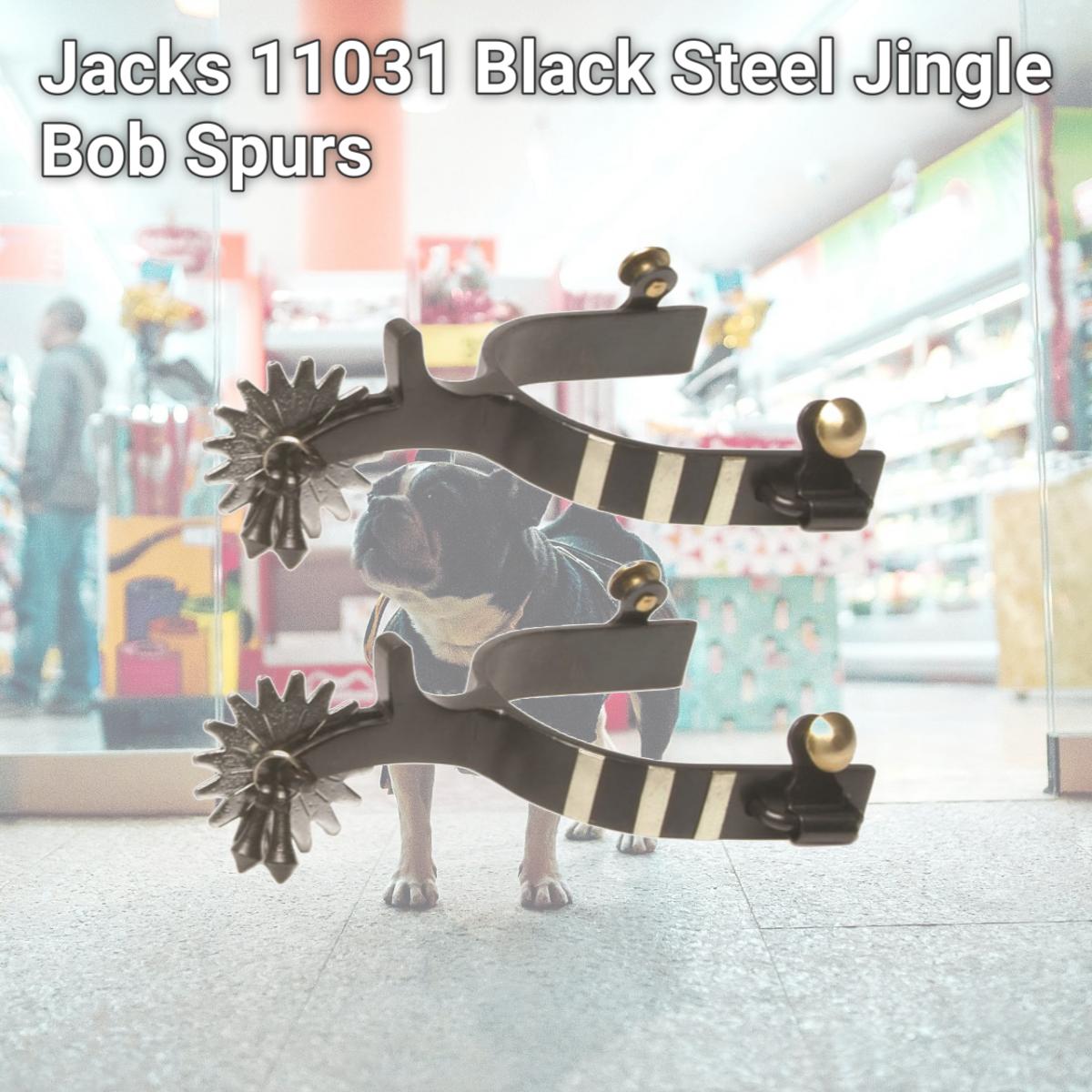 Picture of Jacks 11031 Black Steel Jingle Bob Spurs