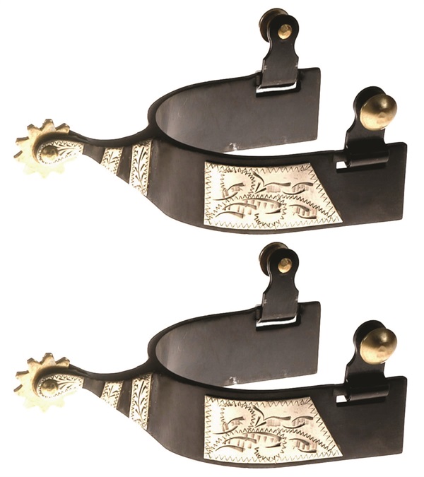 Picture of Jacks 11033 Black Steel Roping Spurs