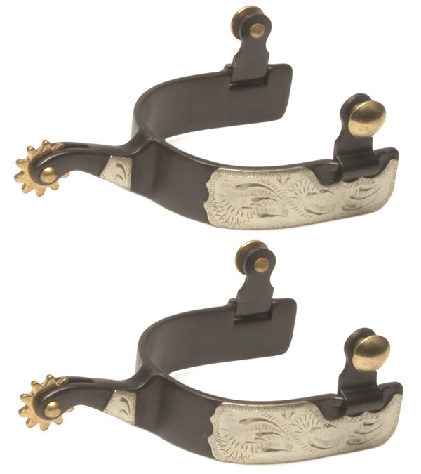 Picture of Jacks 11039 Black Steel Roping Spurs