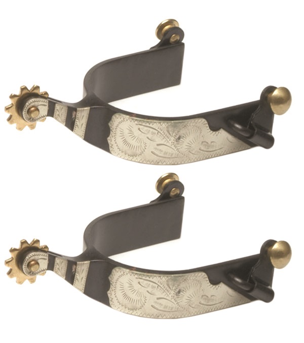 Picture of Jacks 11043 Black Steel Roping Spurs