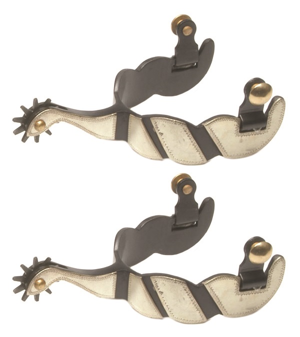 Picture of Jacks 11045 Black Steel Roping Spurs