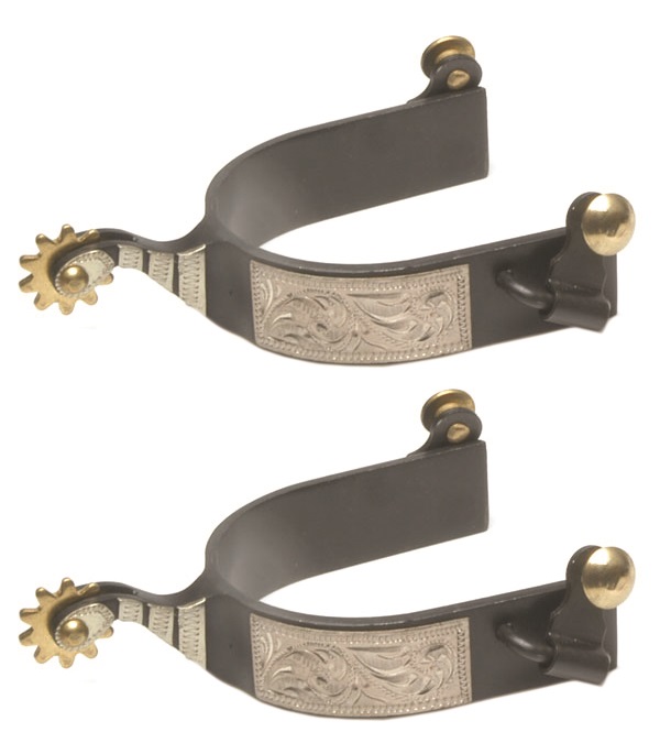 Picture of Jacks 11048 Black Steel Roping Spurs