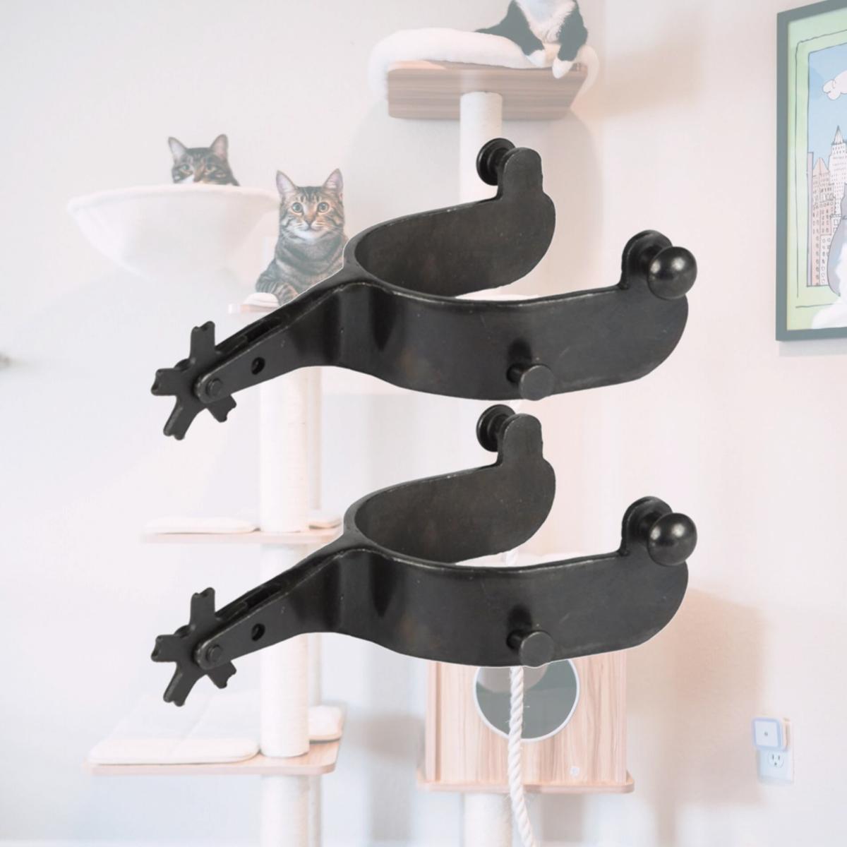 Picture of Jacks 11065 Black Steel Bull Spurs