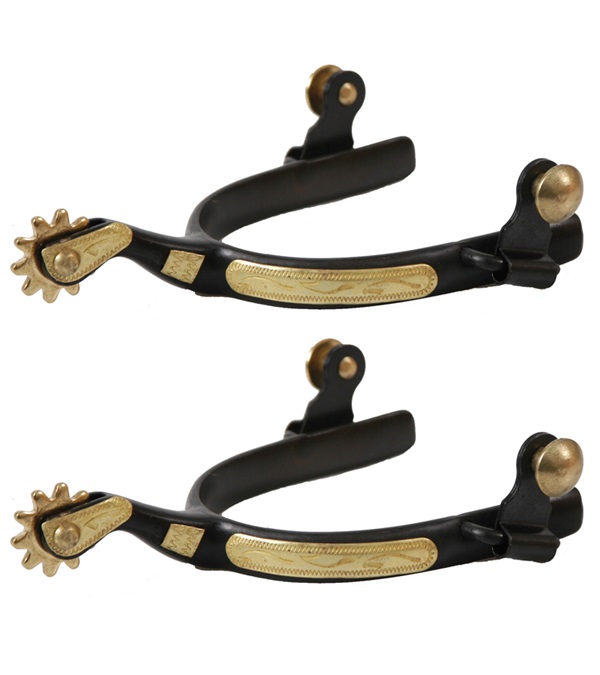 Picture of Jacks 11069 Black Steel Roping Spurs