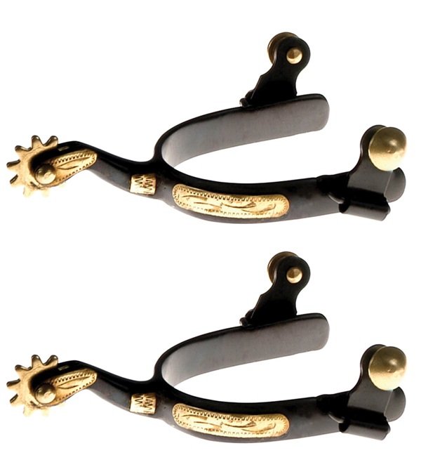 Picture of Jacks 11070 Black Steel Roping Spurs