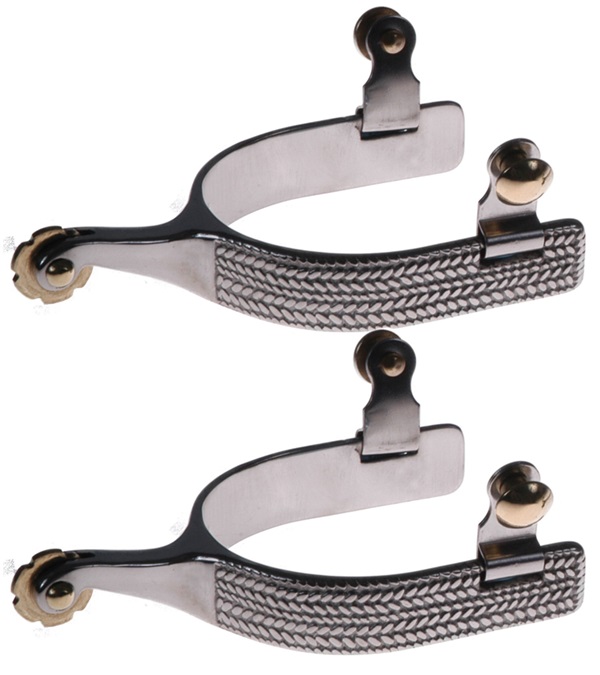 11080 Stainless Steel Basket Weave Spurs