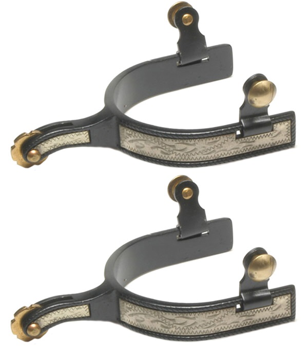 Picture of Jacks 11106 Black Steel Roping Spurs