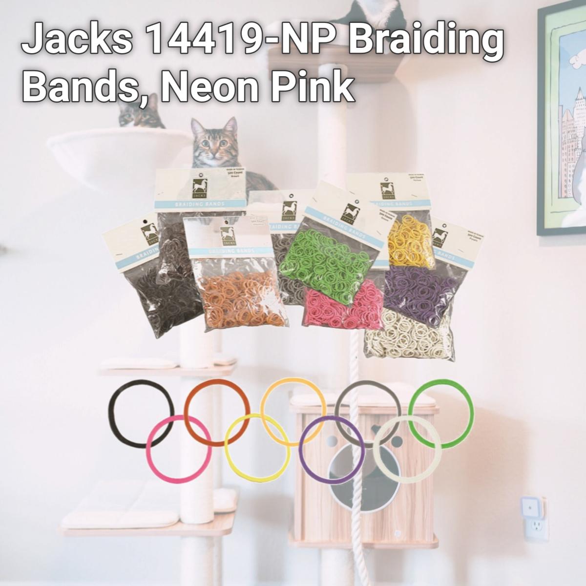 Picture of Jacks 14419-NP Braiding Bands, Neon Pink