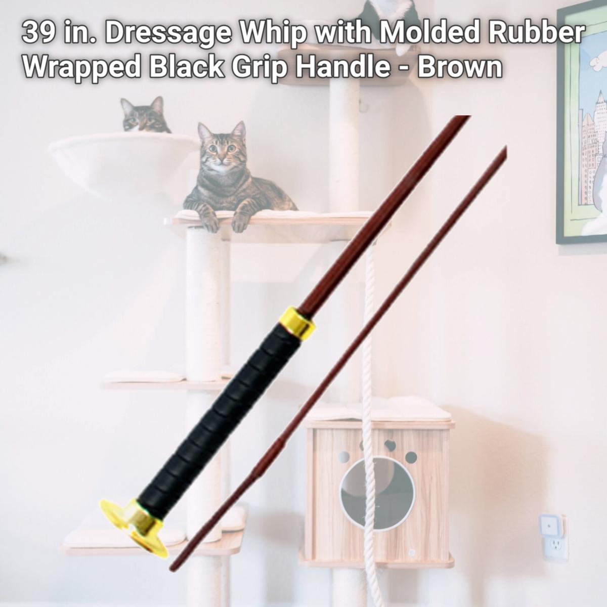 Picture of Jacks 1546-39 39 in. Dressage Whip with Molded Rubber Wrapped Black Grip Handle - Brown