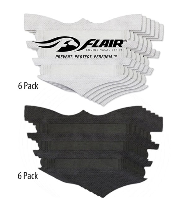 3081-BK Equine Nasal Strips - Black, Pack of 6
