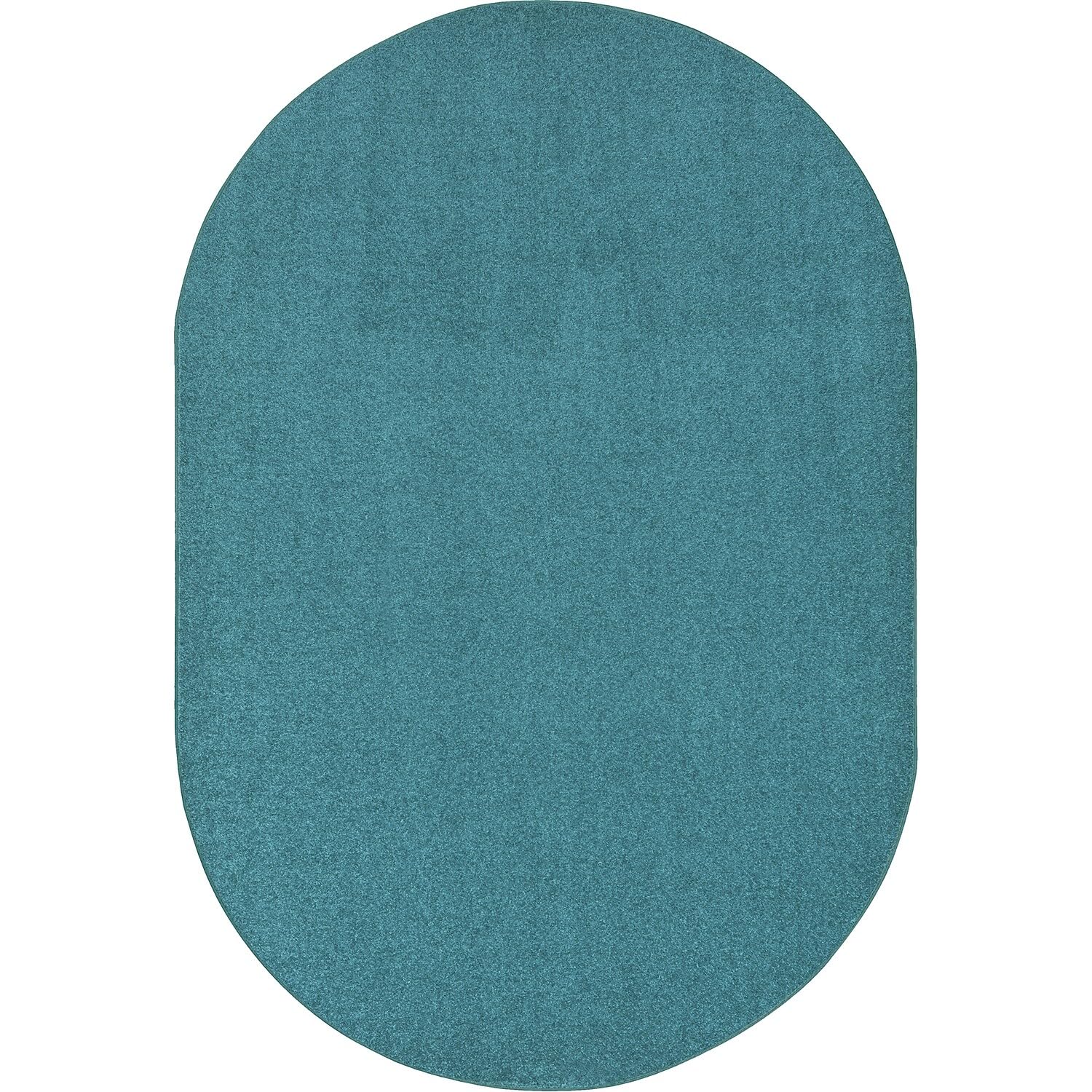 Endurance Mint 6 ft. x 9 ft. Oval Polyester Machine Tufted- Cut Pile Simply Solids Rug