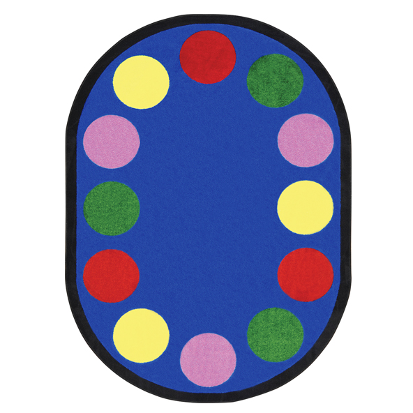 1430CC-01 5 ft. 4 in. x 7 ft. 8 in. Lots of Dots Oval Area Rug - Multi-Color -  Joy Carpets