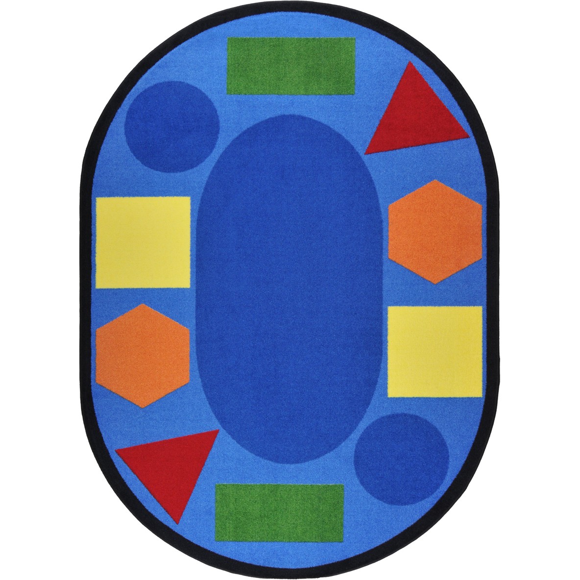7 ft. 8 in. x 10 ft. 9 in. Sitting Shapes Kid Essentials Oval Rug  Multicolor