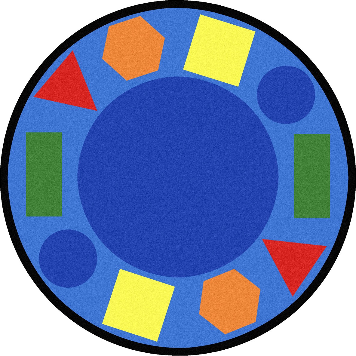 7 ft. 7 in. Sitting ShapesKid Essentials Round Rug  Multicolor