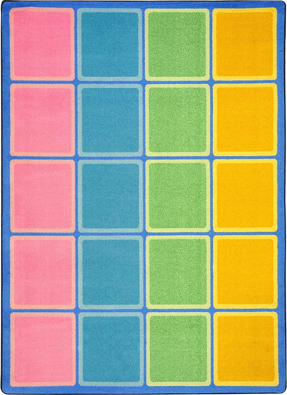 5 ft. 4 in. x 7 ft. 8 in. Blocks Abound Kid Essentials Rectangle Rug  Pastel