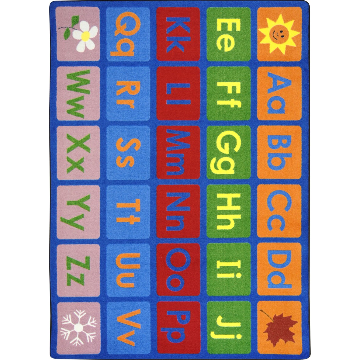 Any Day Alphabet Kid Essentials Rectangle Rug Multicolor