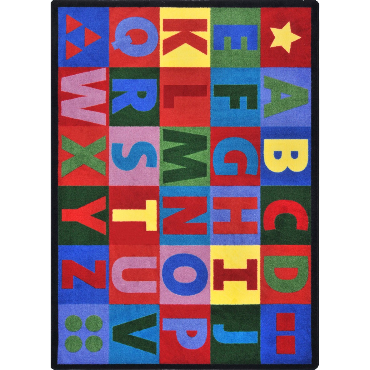 1742C-01 5 ft. 4 in. x 7 ft. 8 in. Oversize Alphabet Kid Essentials Rectangle Rug  Multicolor
