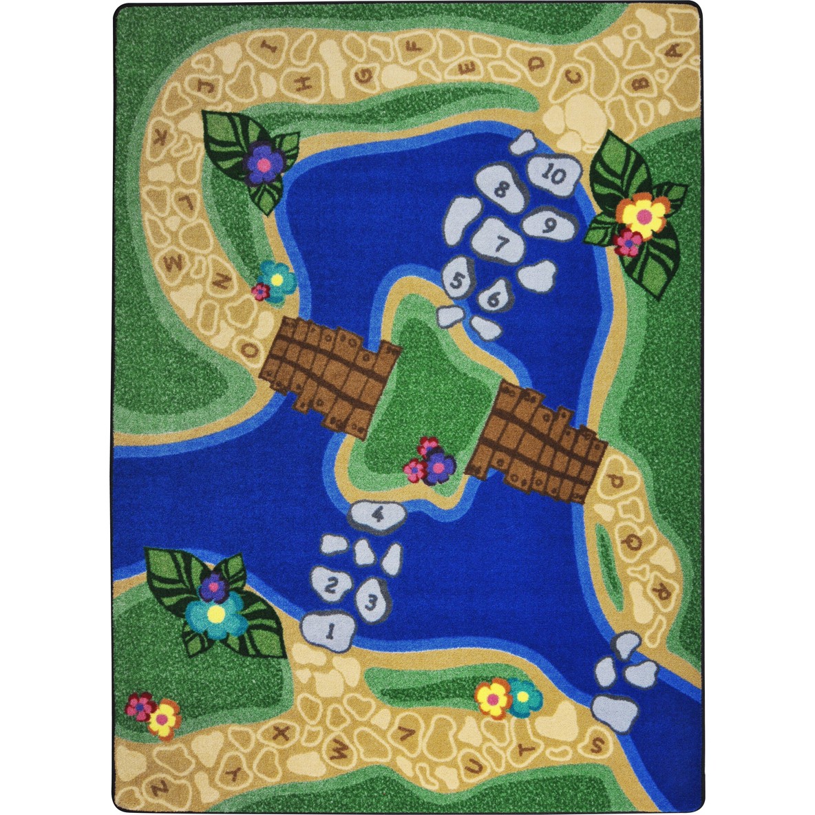 1788C 5 ft. 4 in. x 7 ft. 8 in. Alphabet Trail Kid Essentials Rectangle Rug  Multicolor