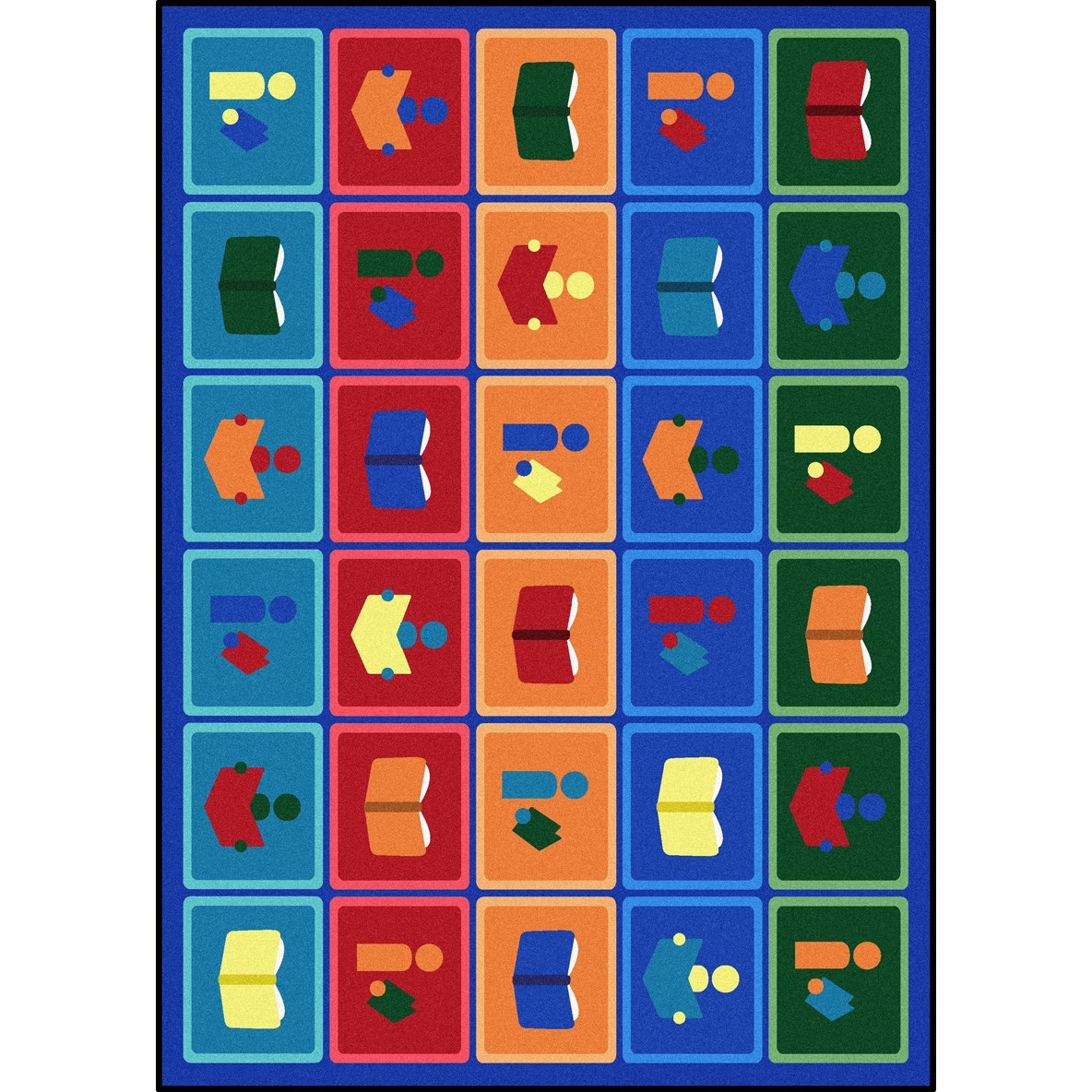 1785C 5 ft. 4 in. x 7 ft. 8 in. Library Blocks Kid Essentials Rectangle Rug  Multicolor