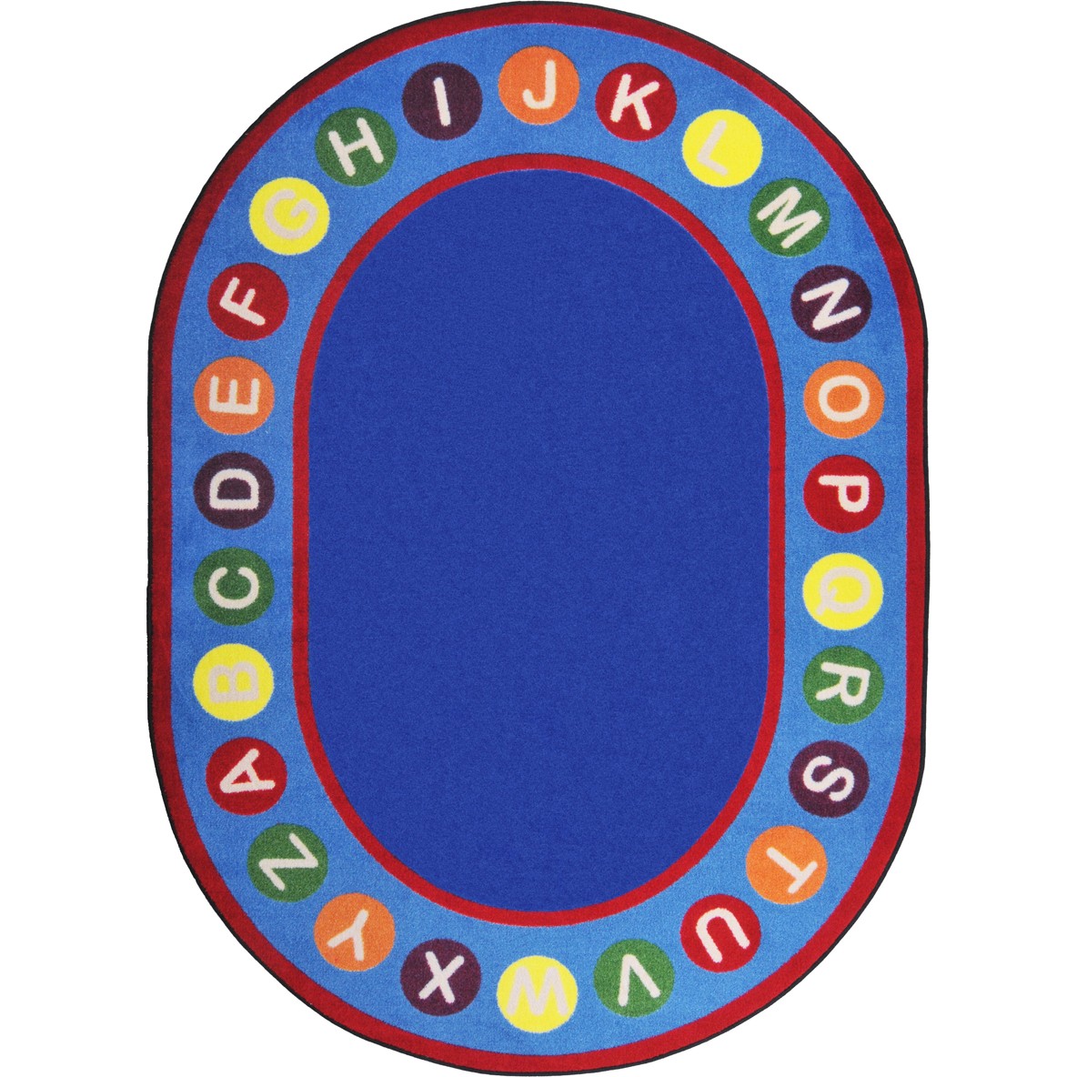 1786CC-01 5 ft. 4 in. x 7 ft. 8 in. Alphabet Spots Kid Essentials Oval Rug  Multicolor