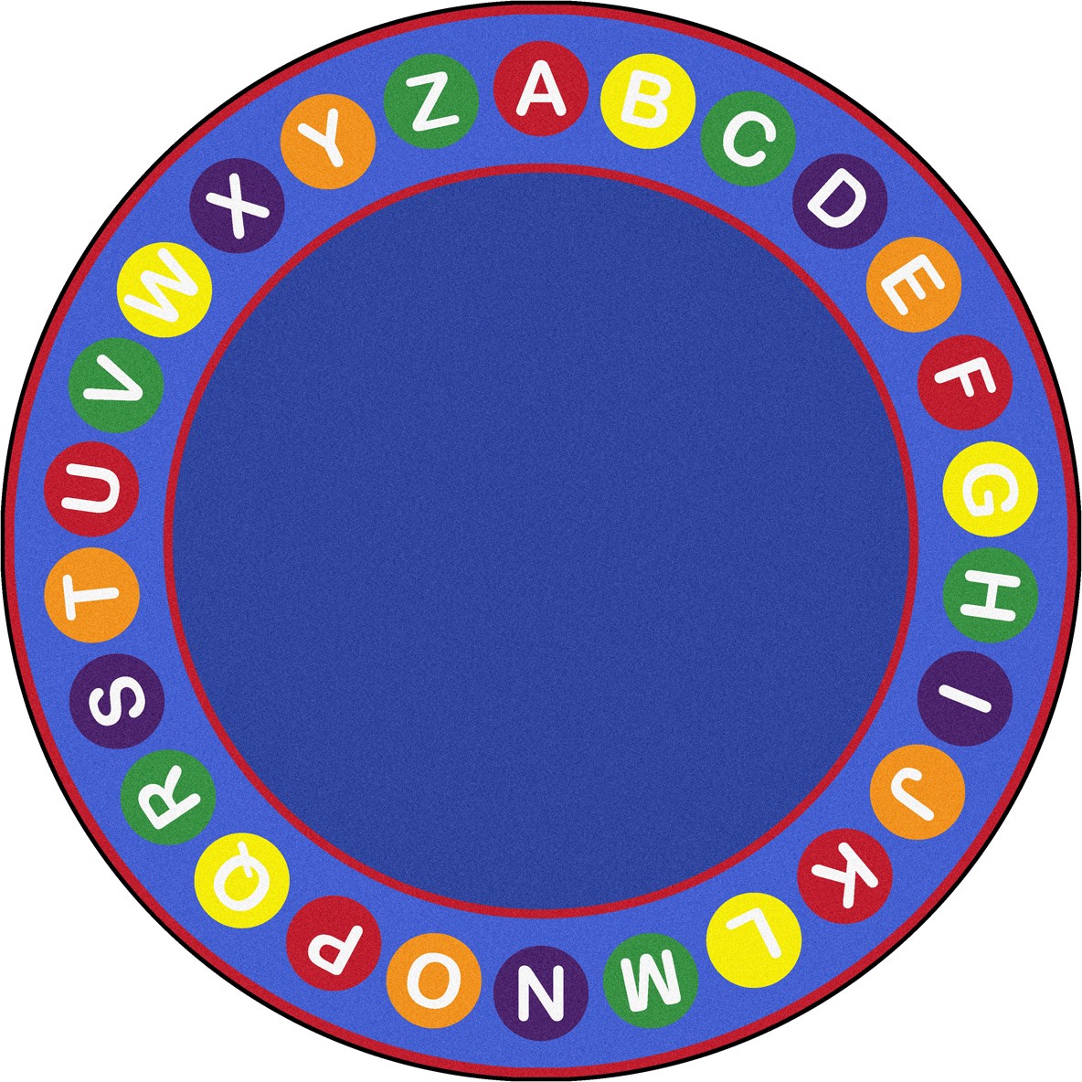 1786E-01 7 ft. 7 in. Alphabet SpotsKid Essentials Round Rug  Multicolor