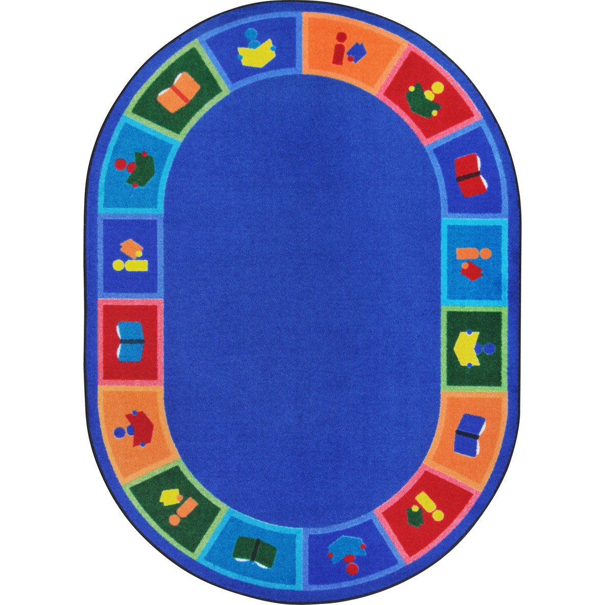 1785CC 5 ft. 4 in. x 7 ft. 8 in. Library Blocks Kid Essentials Oval Rug  Multicolor