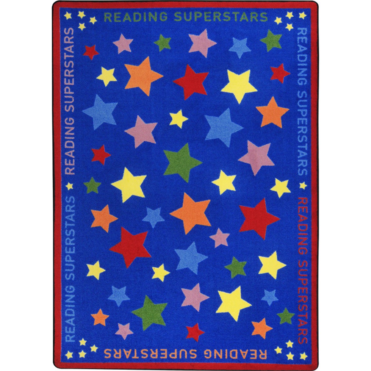 7 ft. 8 in. x 10 ft. 9 in. Reading Superstars Kid Essentials Rectangle Rug  Multicolor