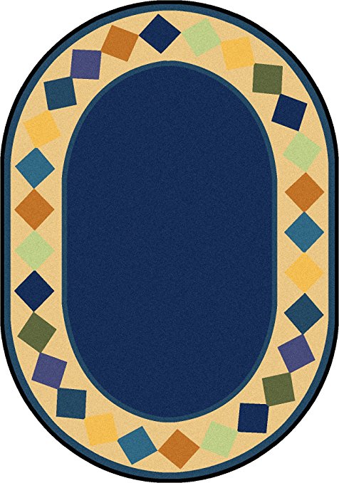 3 ft. 10 in. x 5 ft. 4 in. Delightful Diamonds Kid Essentials Oval Rug Multicolor