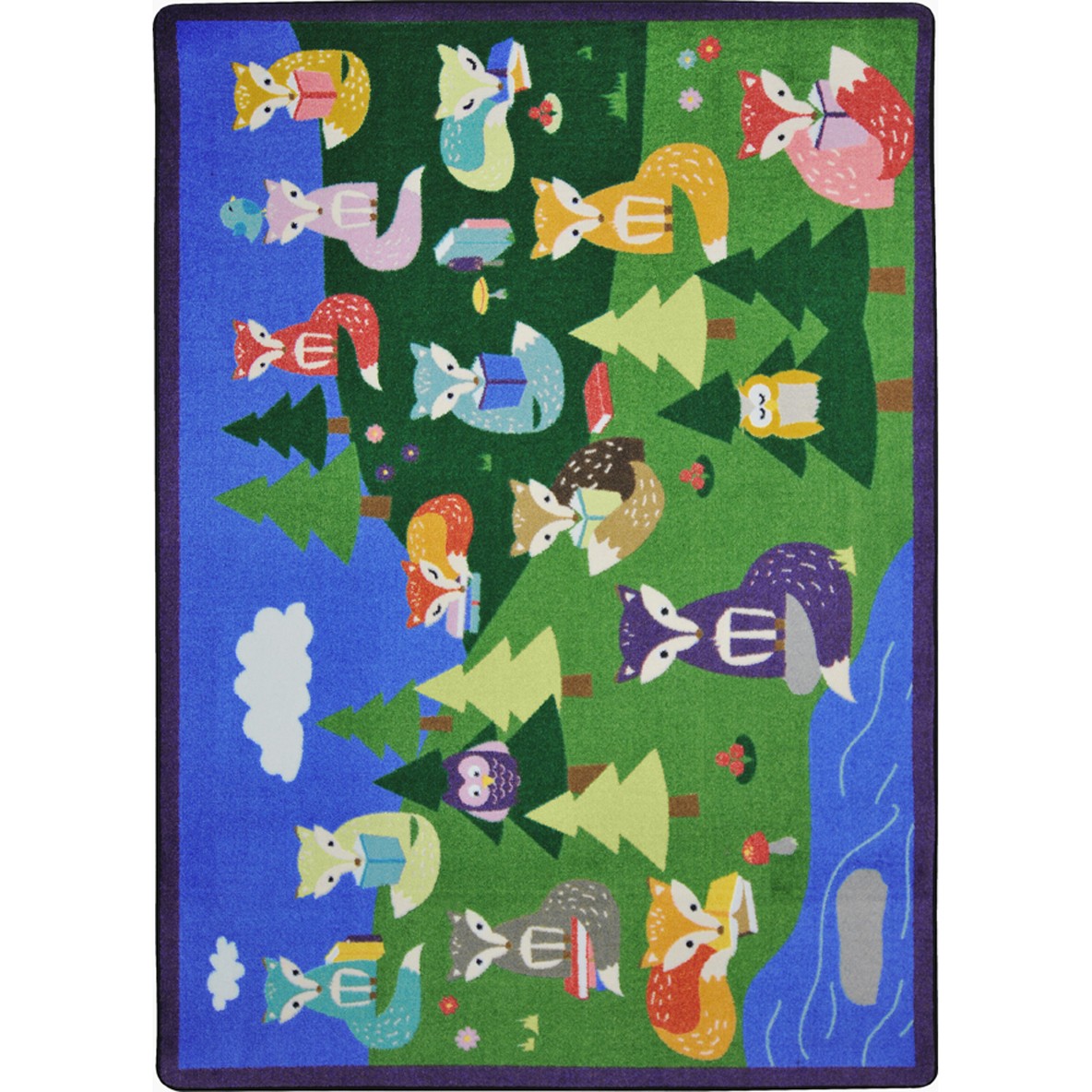 1883C 5 ft. 4 in. x 7 ft. 8 in. Foxy Readers Kid Essentials Rectangle Rug  Multicolor