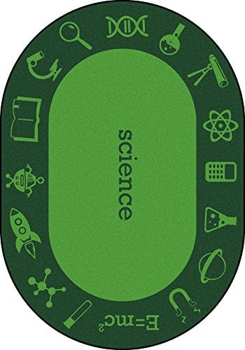 1912CC-01 5 ft. 4 in. x 7 ft. 8 in. Steam Classroom Kid Essentials Oval Rug  Science