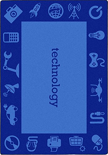 1912C-02 5 ft. 4 in. x 7 ft. 8 in. Steam Classroom Kid Essentials Rectangle Rug  Technology